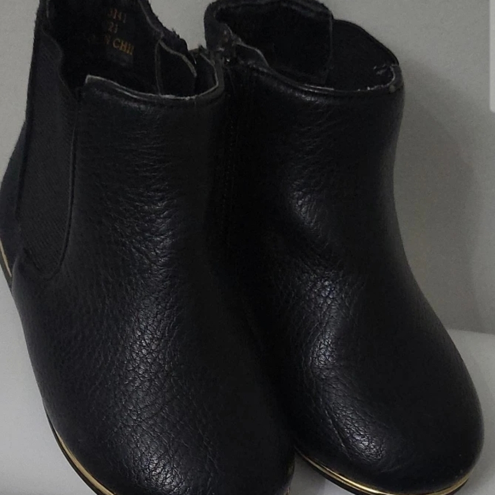River Island Kids Black Boots with Gold Trim